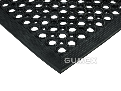 RAMPMAT BLACK ölbeständig, 12mm, 900x1500mm, 23x40 Löcher, 75°ShA, NR-NBR, -30°C/+70°C, schwarz, 